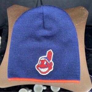 Genuine Cleveland Indians Merchandise Navy and Red Beanie
